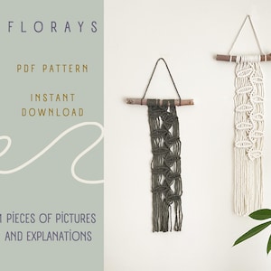 Patrón de macramé para colgar en la pared: Decoración bohemia DIY (Patrón PDF)