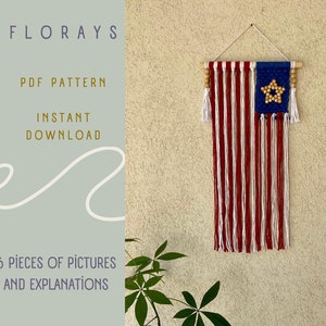 American flag, Macrame American Flag, American Flag Macrame Wall Decor, Military Home Decor, DIY Macrame,Macrame Pattern PDF,Patriotic Decor
