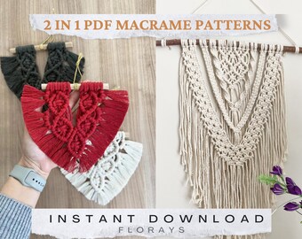 Padrão de tapeçaria de parede em macramê: tutorial de tapeçaria faça você mesmo para iniciantes (download em PDF)