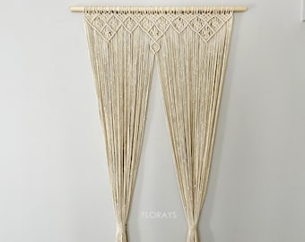 Handmade Macrame Curtain: Bohemian Woven Room Divider