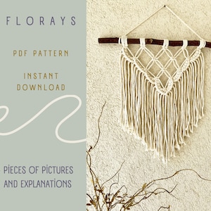 Easy Macrame Tutorial, Written PDF and Knot Guide, Beginner Macrame Wall Hanging, Small Wall Hanging, Bedroom Headboard, Gift For Friend
