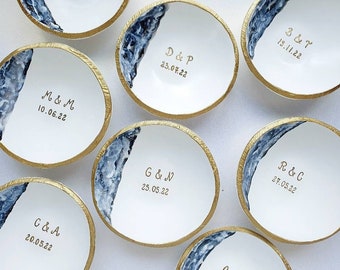 Personalised ring dish / engagement ring dish / wedding ring dish / engagement gift / wedding gift / blue ring bowl / ring holder