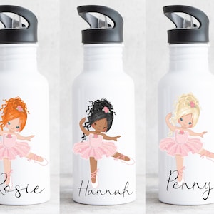 PERSONALISED WATER BOTTLE | Ballet Water Bottle | Personalised Ballet Drinks Bottle | Girls Name Water Bottle | Back to School Bottle