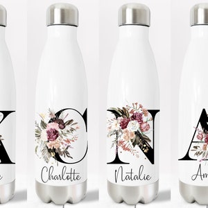 PERSONALISED WATER BOTTLE, Vacuum Bottle, Insulated Stainless Steel Chilly Flask 500ML, Hot or Cold, Gym Bottle, Adult Bottle, Secret Santa