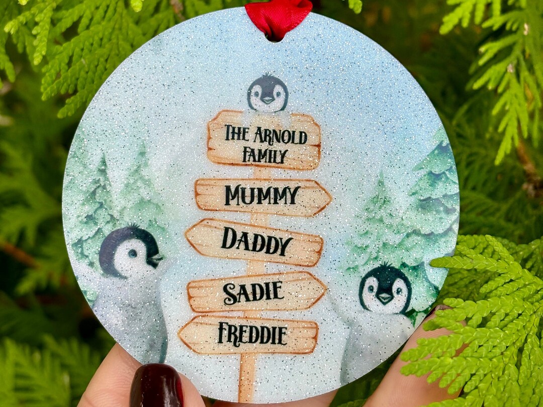 PERSONALISED FAMILY BAUBLE, Family Christmas Decoration, Pet Bauble, Personalised Christmas