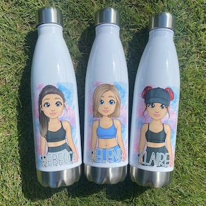 PERSONALISED GYM BOTTLE | Insulated Water Bottle l Stainless Steel | Gift for Her l Personalised Gym Drink l Drinks Bottle | Adult Bottle