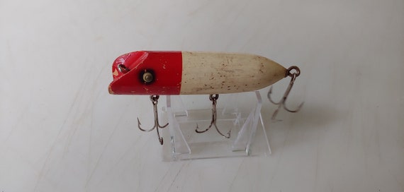 SHUR STRIKE Red Head Wobbler From the 1960s Wooden, Tack Eyes 