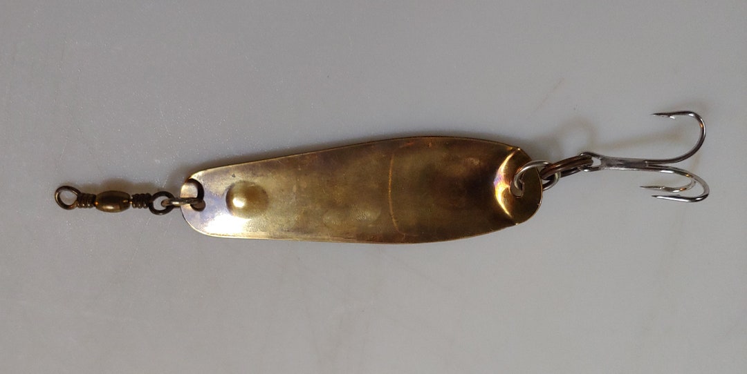 OLD 1940s Brass Trolling Spoon Much Older Than Vintage, Mid-20th Century 