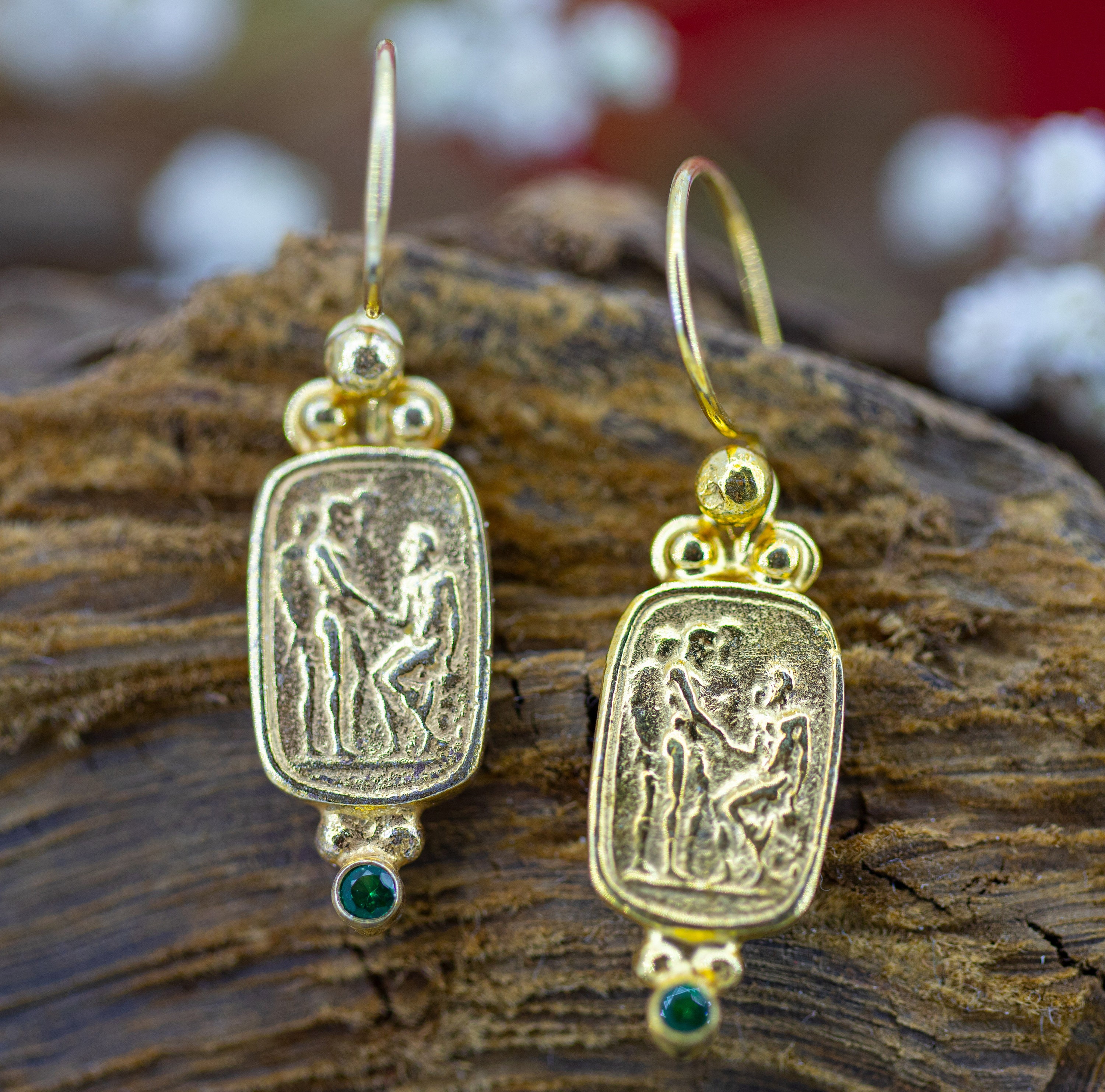 Roman Coin Earrings Roman People Dangle Coin Earrings 24K Gold - Etsy