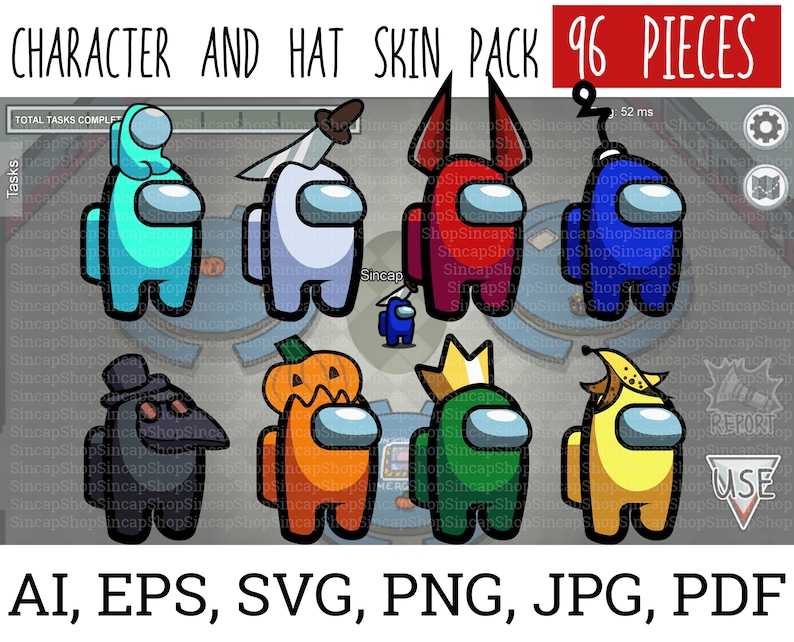 Download Among Us Hat Skins Pack Among Us Hat Svg Among Us Svg ...