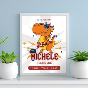Little Rock Star, quadretto digitale, PDF, JPG, quadretto nascita, poster stampabile, Printable WallArt, Nursery decor, Rock N Roll Playroom