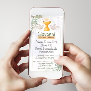 INVITO digitale PRIMA COMUNIONE - invito per festa Prima Comunione - invito Prima Comunione per WhatsApp, email e social - invito Sacramento