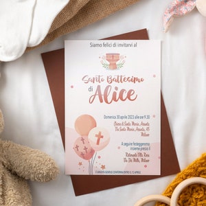 invito battesimo personalizzato,  baptism invitation for girls, invito battesimo per bebè, bambina, stampabile, stampato