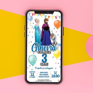 Invito digitale Frozen compleanno battesimo party stampabile personalizzato