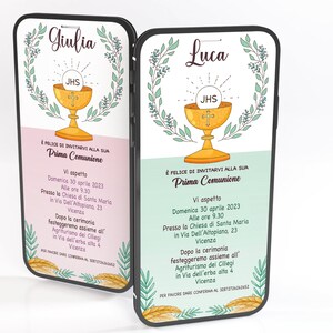 INVITO digitale PRIMA COMUNIONE - invito per festa Prima Comunione - invito Prima Comunione per WhatsApp, email e social - invito Sacramento