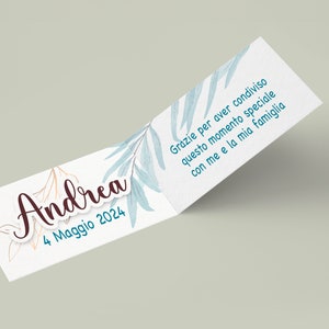 Bigliettini personalizzati per confetti comunione, bigliettini confetti battesimo, bigliettini confetti cresima, etichette per confetti, tag