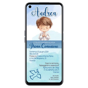 INVITO digitale PRIMA COMUNIONE - invito per festa Prima Comunione - invito Prima Comunione per WhatsApp, email e social - invito Sacramento