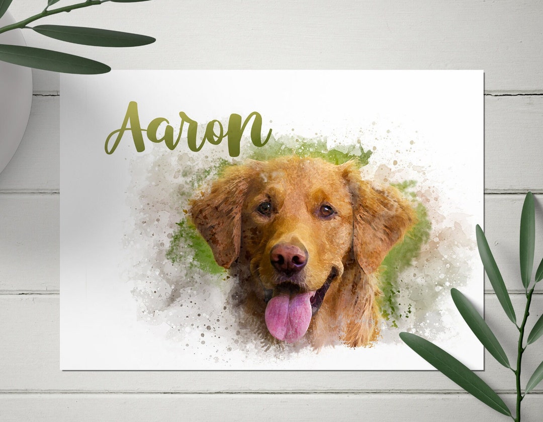 Dog Cat Picture PDF - Digital Download - Custom Pet Portrait From Photo ...