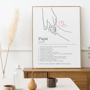 Quadretto Papà PDF - Festa del Papà - digitale per stampa - Idea regalo nascita - regalo genitori - poster ricordo - stampabile - printable