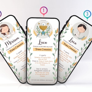 INVITO digitale PRIMA COMUNIONE - invito per festa Prima Comunione - invito Prima Comunione per WhatsApp, email e social - invito Sacramento