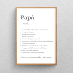 Quadretto Papà PDF - Festa del Papà - quadro digitale per stampa - Idea regalo nascita - regalo genitori - poster stampabile - printable