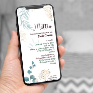 INVITO digitale SANTA CRESIMA - invito per festa Cresima - invito Cresima per WhatsApp, email e social - invito Sacramento Cresima