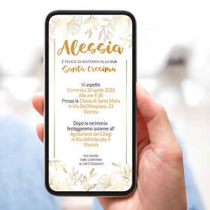 INVITO digitale SANTA CRESIMA - invito per festa Cresima - invito Cresima per WhatsApp, email e social - invito Sacramento Cresima