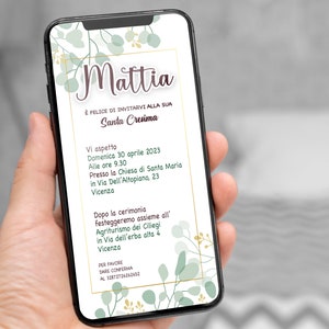 INVITO digitale SANTA CRESIMA - invito per festa Cresima - invito Cresima per WhatsApp, email e social - invito Sacramento Cresima