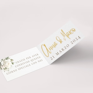 Bigliettino per confetti di MATRIMONIO e per bomboniera, bigliettini per confetti, etichette personalizzate per bomboniera matrimonio