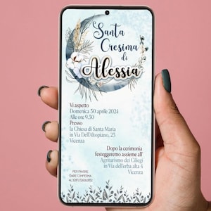 INVITO digitale SANTA CRESIMA - invito per festa Cresima - invito Cresima per WhatsApp, email e social - invito Sacramento Cresima