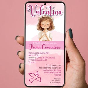 INVITO digitale PRIMA COMUNIONE - invito per festa Prima Comunione - invito Prima Comunione per WhatsApp, email e social - invito Sacramento