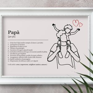 Quadretto Papà PDF - Festa del Papà - digitale per stampa - Idea regalo nascita - regalo genitori - poster ricordo - stampabile - printable