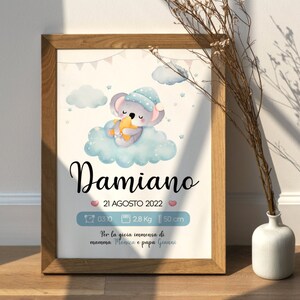Quadretto Nascita Pdf digitale, regalo nascita, poster ricordo, stampabile, printable, girl, birth announcement poster, gift idea print