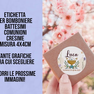 Tag Adesivi personalizzati per comunione, nascita, battesimo, etichette adesive personalizzate, tag adesivi, stickers personalizzati