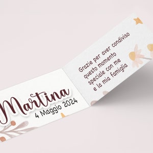 Bigliettini personalizzati per confetti comunione, bigliettini confetti battesimo, bigliettini confetti cresima, etichette per confetti, tag