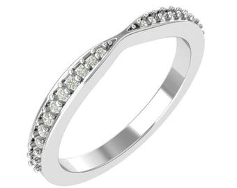 Curved Diamond Wedding Band 3D CAD Design: Contour Ring File