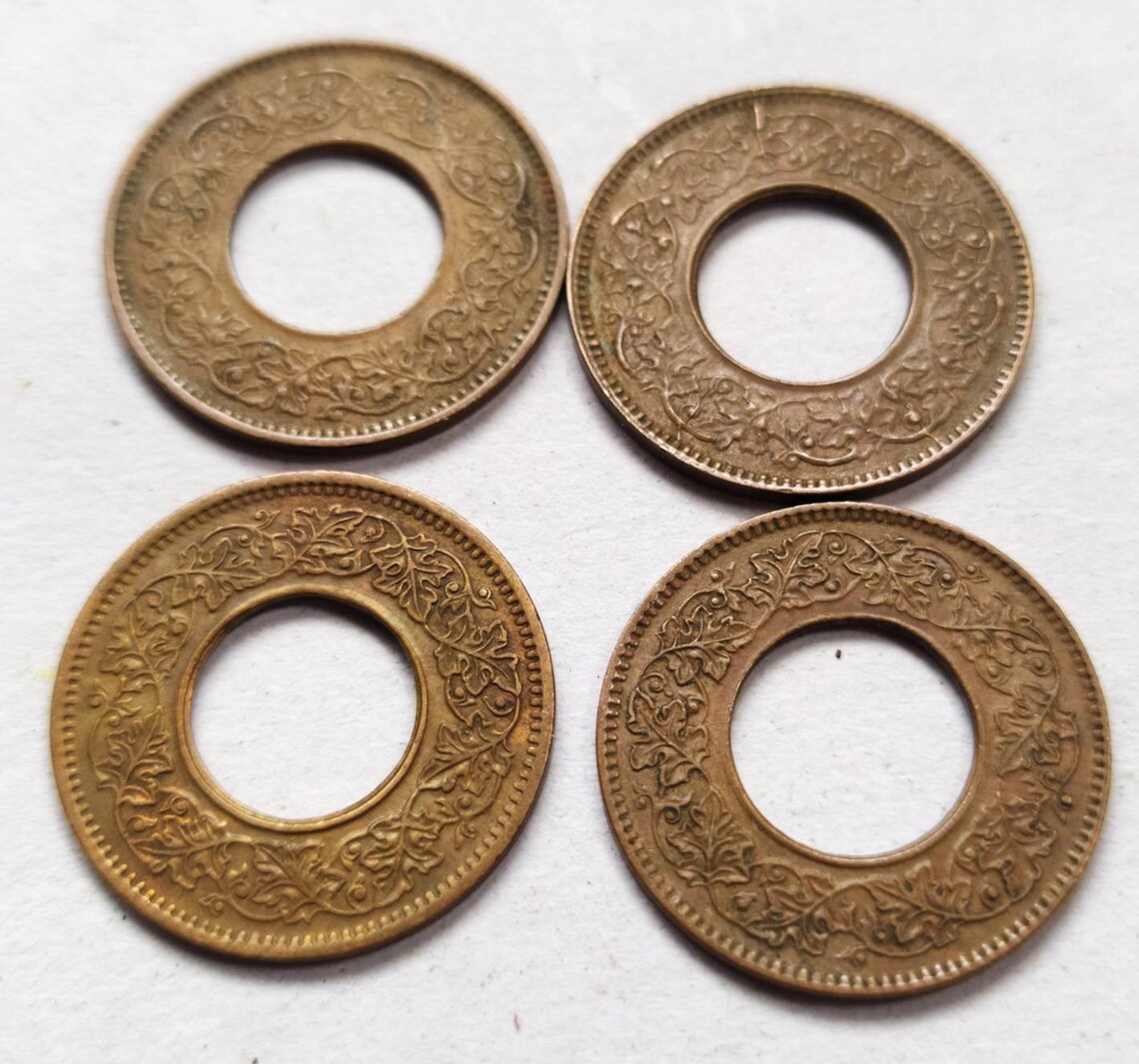 Loch Münze British India VI 1943/44/45/47 schöner Etsy