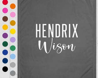 Boy Name Blanket, Personalized Blanket, Custom Name Blanket, Choose Your Colors, Baby Boy Gift, Nursery Decor, Baby Shower Gift