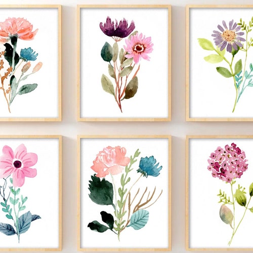 Wildflowers Wall Art Watercolor Wildflower Art Prints or Etsy