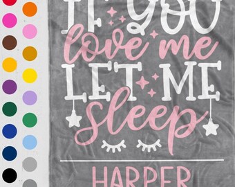 If You Love Me Let Me Sleep Blanket - Personalized Girl Gift Blanket - Navy Pink Blanket, Teenage College Gift -Birthday Gift for Girl