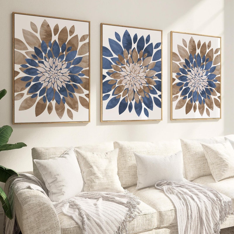 Blue and Brown Decor Etsy