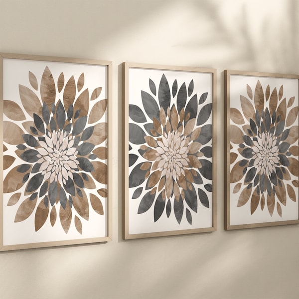 Brown Gray Wall Art Etsy