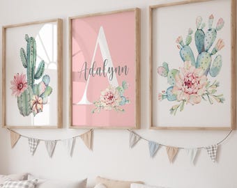 Floral Kaktus Kinderzimmer Poster: Mdchenzimmer Wandkunst - Etsy Schweiz