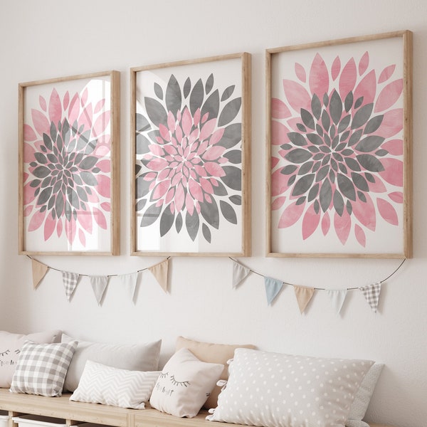 Pink Gray Decor Etsy