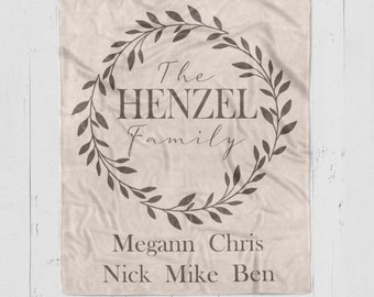 Custom Family Blanket, Family Names Blanket, Couples Gift Personalized Wedding Gift, Marriage Blanket Gift, Wedding Anniversary Gift Blanket