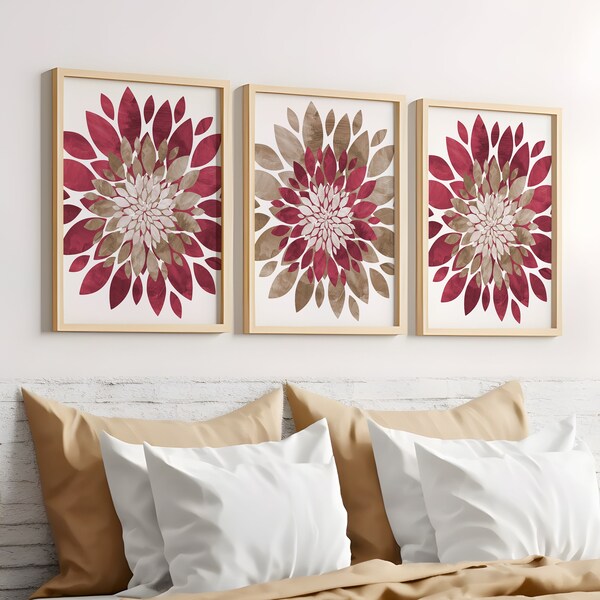 Red Brown Wall Art Etsy