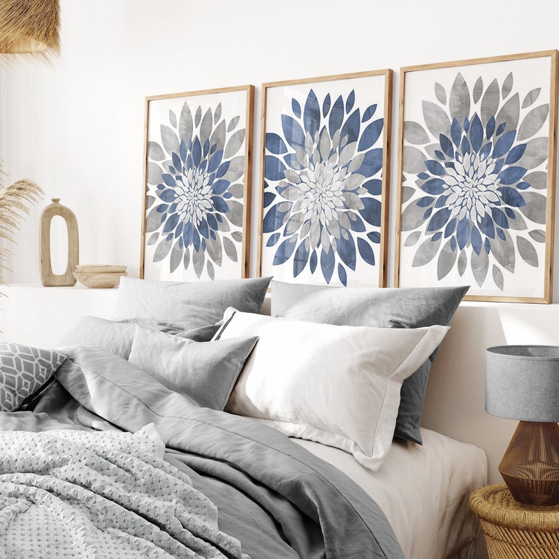Blue and Grey Decor - Etsy