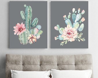 Pink Cactus Wall Art Etsy