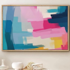 Colorful Abstract Wall Art Print - Vibrant Abstract Artwork - Office Canvas Picture - Large Abstract Wall Decor - Painting Art Set of 1