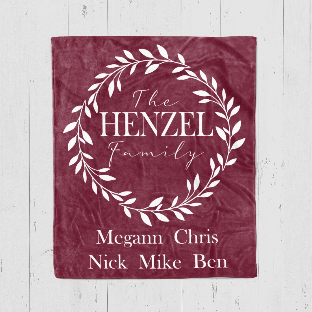 Personalized Family BLANKET Family Names Blanket Couples Etsy